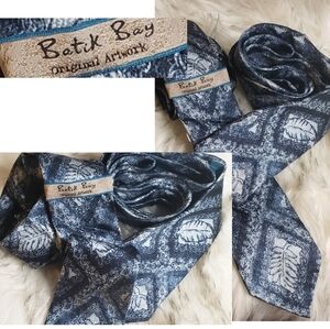 Batik Bay 100% silk (original artwork) indigo ties